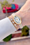 Gold Case, Cream Color Strap, Gift Packaged, 22 mm 5 Atm Women's Wristwatch - 4