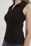 Collared Zipper Detailed Sleeveless Stretchy Bodysuit - 5