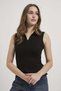Collared Zipper Detailed Sleeveless Stretchy Bodysuit - 2