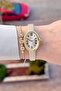 Gold Case, Cream Color Strap, Gift Packaged, 22 mm 5 Atm Women's Wristwatch - 3