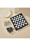 رقعة شطرنج صغيرة قابلة للطي باللونين الأبيض والأسود، رقعة شطرنج محمولة، طقم شطرنج مغناطيسي للأطفال - 2