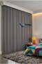 Anthracite Solid Color Backdrop Curtain, Plain Seamless Seam, Extralight Drawstring, Single Panel - 7