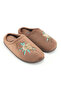 Women's Winter Pu Comfortable Sole Embroidered Design Home Garden Slippers - 4