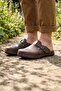 Men's Insole Genuine Leather Single Buckle Adjustable Home Garden Daily Slippers