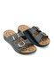 Summer Comfortable Sole Two Buckle Adjustable Faux Leather Daily Women's Slippers - 4