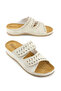 Women's Summer Insole Genuine Leather Velcro Adjustable Comfortable Sole Daily Slippers - 2