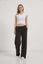 Textured Trousers with Waist Tie Detail - 2