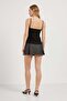 Women's Lace Thin Strap Summer Basic Black Blouse - 4