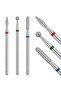 3pcs Flame Shape Diamond Cuticle Nail Drill Bit Set