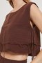 Loose Muslin Blouse with Side Laces and Textured Detail - 4