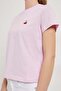Women's Cherry Patterned Crew Neck Pink Loose T-Shirt - 4