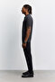Men's Anthracite Polo Collar Buttonless Rayon Blend Regular Fit Knitwear T-Shirt A62Y5060 - 4