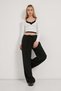 Women's Pleated Waist Elastic Loose Black Baggy Pants