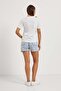 Women's Text Printed Crew Neck White Loose T-Shirt - 5