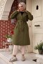Shoulder Epaulet Detailed Trench Coat Khaki 4428 - 3