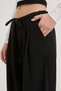 Women's Pleated Waist Elastic Loose Black Baggy Pants - 4