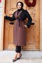 Garnished Sleeve Trench Coat Brown 4435 - 4