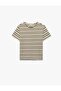 Crew Neck Short Sleeve Oversized Striped T-Shirt