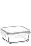 Fresco Glass Storage Container Single Medium Size 720 ml Square White Lockable Lid