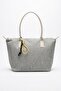Linen oversized hand and shoulder bag - smoke