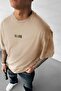 Men's Hell & Devil Kabaran Print Camel Crew Neck Oversize Salas T-Shirt - 2