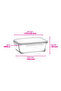 Fresco Glass Storage Container Single Medium Size 800 ml Rectangular White Lockable Lid - 3