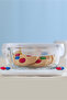 Fresco Glass Storage Container Single Small Size 375 ml Square White Lockable Lid - 3