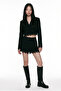 Pleated Lace Trimmed Mini Shorts Black - 3