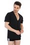 Men's Deep V-Neck Black T-Shirt 0936 - 3