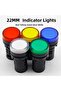 مؤشر ضوئي LED أحمر 24 فولت، طراز AD16-22، متوافق مع 12 فولت و24 فولت و110 فولت و220 فولت و380 فولت، 22 ملم، للتركيب على اللوحة