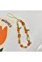 Orange one-size Phone Case Lanyard Handmade Diy Beaded Camera Chain Cute Small Fresh Earphone Cover - 2
