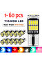 50pcs White 1-60pcs T10 W5W 194 501 Led Canbus No Error Car Interior Light T10 26 SMD 4014 Chip Pure