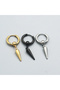 Silver Cone Pendant Earrings Stainless Steel Ear Hoops for Men and Women - 2