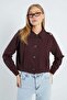 Pleated Double-Breasted Collar Cropped Trench Coat - 7