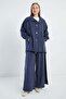 Oversized Trench Coat with Buttoned Stopper