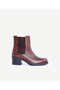 Elastic Heeled Leather Boots
