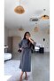 Anthracite Bat Sleeve Waist Belted Tencel Dress - 2
