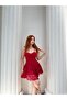 Women's Red Lace Mini Dress Dcf060 - 5