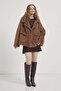 Collar Detailed Pocketed Buttoned Short Coat - 3