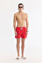 Men's Red Basic Quick-Drying Relaxed Fit Swim Shorts with Bag A61Y3800 - 8