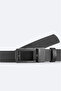 Men's Black 100% Leather Rectangular Buckle Belt B009301 - 2
