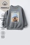 Unisex Kids 3 Thread Fabric Dog Printed Cotton Sweatshirt - 2