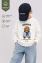 Boy's 3 Thread Fabric Teddy Bear Printed Cotton Sweatshirt