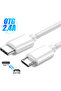 كابل بيانات شحن سريع USB C إلى Micro USB أبيض بطول 2 متر من النوع C ذكر إلى Micro USB ذكر شاحن سريع Ada - 7