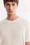 Men's Ecru Crew Neck Breathable Soft Touch Printed Regular Fit T-Shirt A61Y1021 - 2