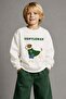 Boy's 3 Thread Fabric Animal Printed Cotton Sweatshirt