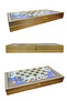 Old Age Patterned Backgammon Set Large Size + Wooden Stamp Gift - 3