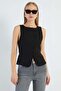 Linen Look Vest with Tie Detail - 2