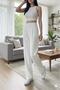 Quality Fabric Original Stitching Wide Leg Button Closure Palazzo Trousers New Season - 3