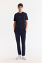 Men's Navy Blue Crew Neck Printed Bi-Stretch Interlock Regular Fit T-Shirt A61Y1054 - 6